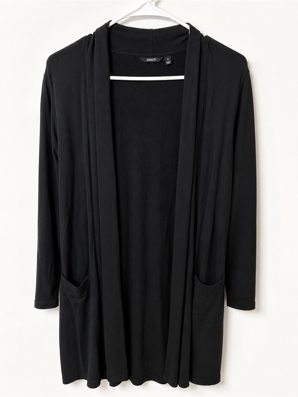 ⭐️3/$20 Peach Women's Black Open-Front Long Cardigan Duster